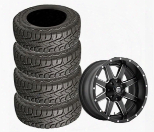 Genuine Packages Toyo 35x12.50r22 Open Country And Maverick Black Milled Wheel 22x10 Package - Set Of 4 - Tirepkg280 Tirepkg280 Tire And Wheel Package