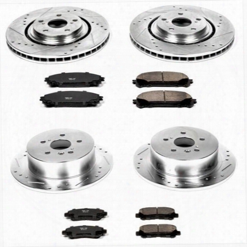 Power Stop Power Stop 1-click Drilled And Slotted Brake Kit - K4129 K4129 Disc Brake Pad And Rotor Kits
