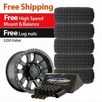Genuine Packages Pro Comp Xtreme Mt2 Tire 305/65r17 And Pro Comp 7036 Series Wheel 17x9 Package - Set Of 5 - Tirepkg4 Tirepkg4 Tire And Wheel Packages