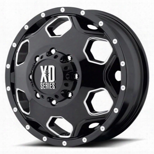 Moto Metal Battalion Xd815, 22x8.25 With 8x6.5 Bolt Apttern - Dually Gloss Black With Milled Accents Xd81522880395n Xd Series Wheels
