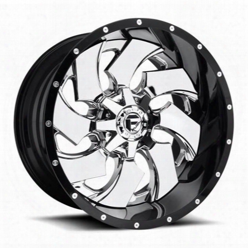 Mht Fuel Offroad Wheels Cleaver D240, 20x10 Wheel With 8 On 170 Bolt Pattern - Chrome With Gloss Black Lip D24020001747 Mht Fuel Off Road Wheels