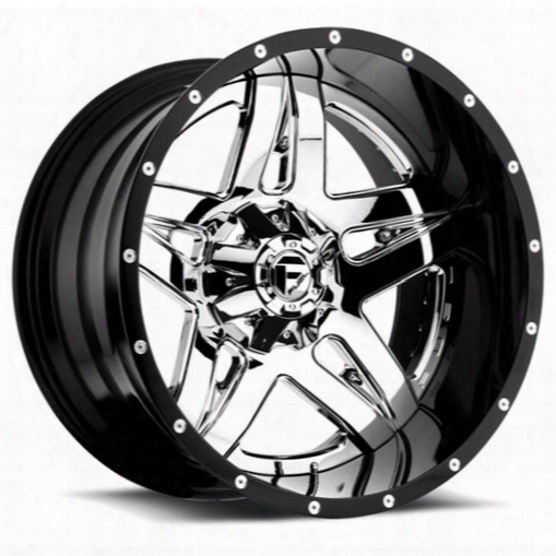 Mht Fuel Offroad Wheels Full Blown D243, 20x10 Wheel With 8 On 6.5 Bolt Pattern - Chrome With Gloss Black Lip D24320008247 Mht Fuel Off Road Wheels