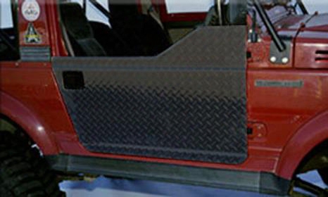 Warrior Warrior Black Powder Coated Aluminum Diamond Plate Half Doors With Proper Paddle Handle (gloss Black) - 930doorpc 930doorpc Door