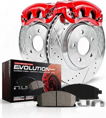 Power Stop Power Stop Z23 Evolution Sport Performance 1-click Brake Kit W/calipers - Kc144 Kc144 Disc Brake Calipers, Pads And Rotor Kits