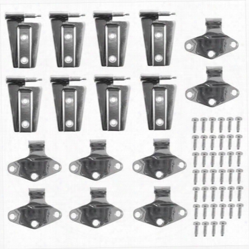Rugged Ridge Rugged Ridge Stainless Steel Door Hinge Kit (stainless Steel) - 11111.21 11111.21 Exterior Hinges
