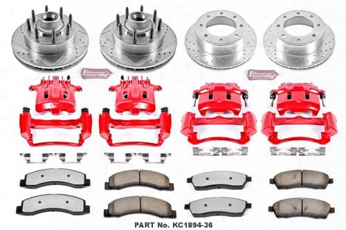 Power Stop Power Stop Z36 Extreme Performance Truck & Tow 1-click Brake Kit With Calipers (natural) - Kc1894-36 Kc1894-36 Disc Brake Calipers, Pads An