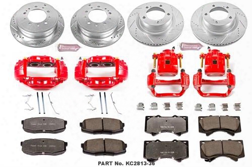 Power Stop Power Stop Z36 Extreme Performance Truck & Tow 1-click Brake Kit With Calipers (natural) - Kc2813-36 Kc2813-36 Disc Brake Calipers, Pads An