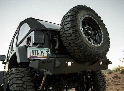 2010 Jeep Wrangle R (jk) Addictive Desert Designs Stealth Fighter Rear Bumper With Led Light Cutout And Factory Hitch Cutout