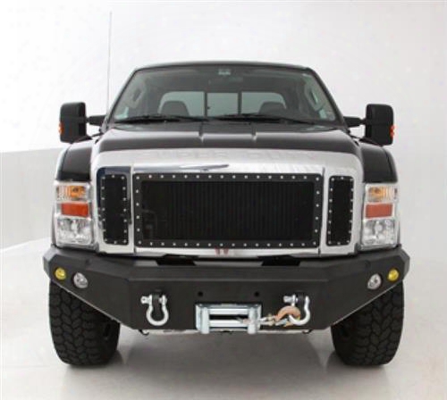 2010 Ford F-250 Super Duty Nfab Front Winch Bumper In Black Powder Coat With Light And D-ring Mounts
