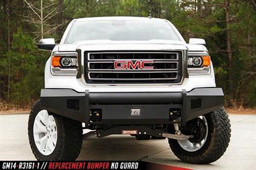 2014 Gmc Sierra 1500 Fab Fours Elite Front Bumper With No Guard In Black Powder Coat