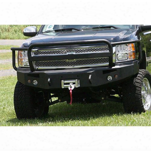 2010 Chevrolet Silverado 1500 Fab Fours Black Powder Coat Winch Bumper With D-ring Mounts And Light Kit