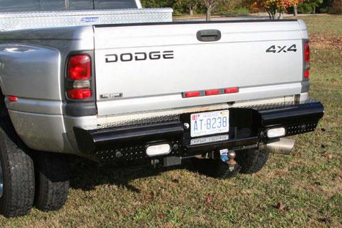 2003 Dodge Ram 3500 Fab Fours Rear Ranch Bumper In Black Powder Coat