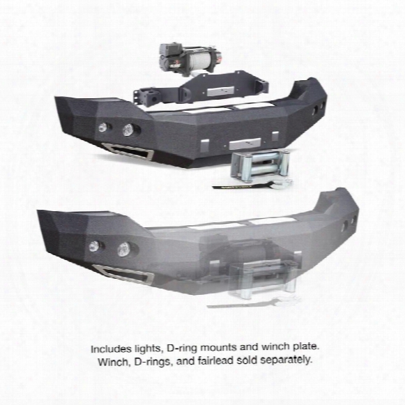 2015 Ford F-150 Smittybilt M1 Ford 150 Winch Mount Front Bumper With D-ring Mounts And Light Kit