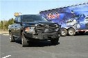2011 DODGE 1500 Fab Fours Grill Guard Heavy Duty Winch Bumper in Black Powder Coat with Lights and D-ring Mounts