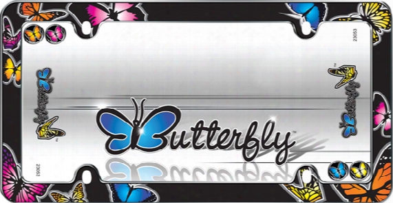 Butterflies Black License Plate Frame
