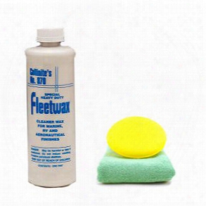 Collinite 870 Fleetwax Liquid Cleaner Wax 16 Oz Microfiber Cloth &amp; Foam Pad Kit