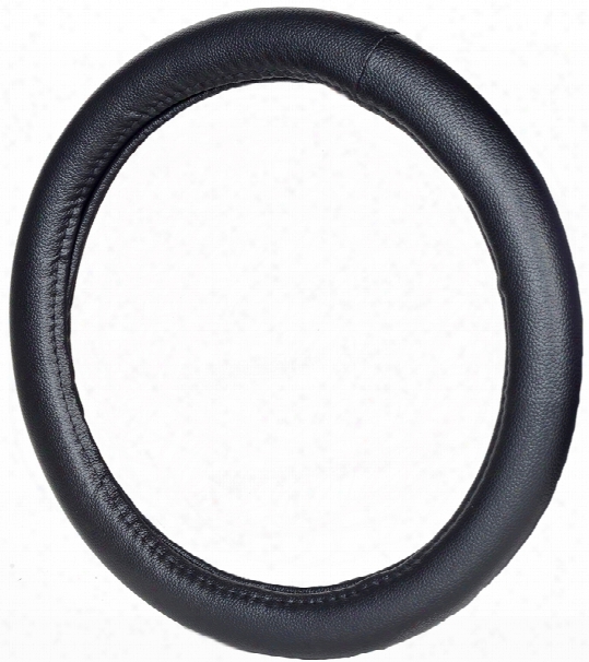 Fat Boy Truck Size Black Leather Steering Wheel Cover