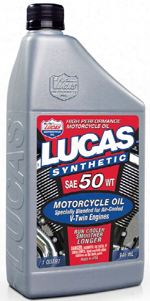 Lucas Synthetic Sae 50w Motorcycle Oil 1 Qt.