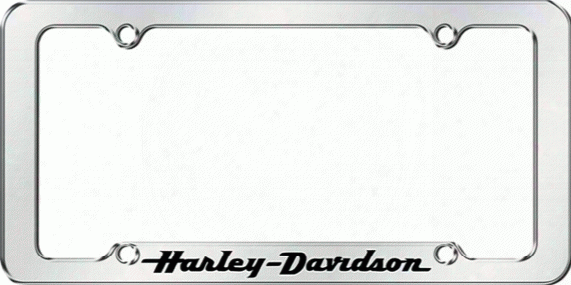 Harley Davidson Script Chrome Metal License Plate Frame