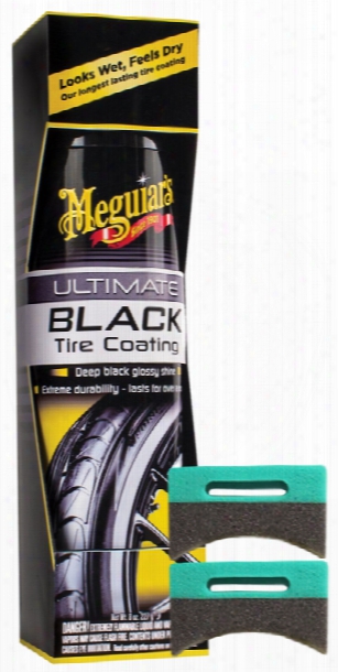 Meguiars Ultimate Black Tire Coating 8 Oz &amp; Applicator Pads Kit