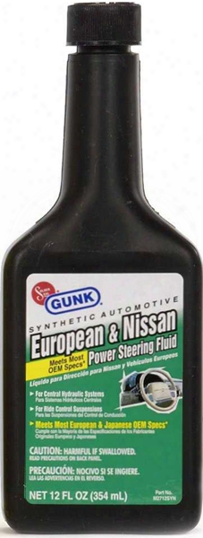 Gunk Synthetic European &amp; Nissan Power Steering Fluid 12 Oz.
