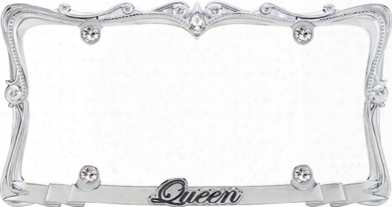 Queen Crystal Chrome License Plate Frame