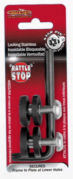 Rattle Stop Stainless Steel Locking License Plate Frame Fastener