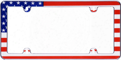 Usa Flag Chrome License Plate Frame