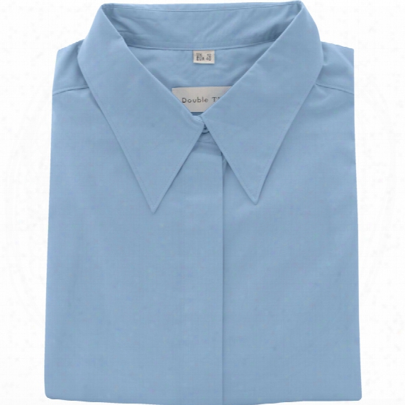 Double Two Poplin Blouse - Long Sleeve - Glacier 16