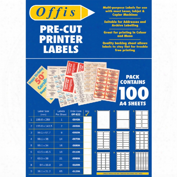 Offis Multi-purpose Label (8 Per Sheet) Pk-100
