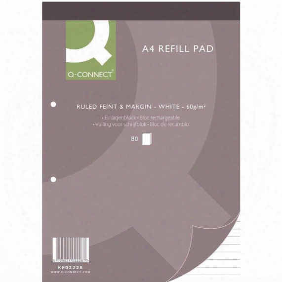 Qconnect Q Connect Refill Pad A4 Feint & Margin 80l F Pk10