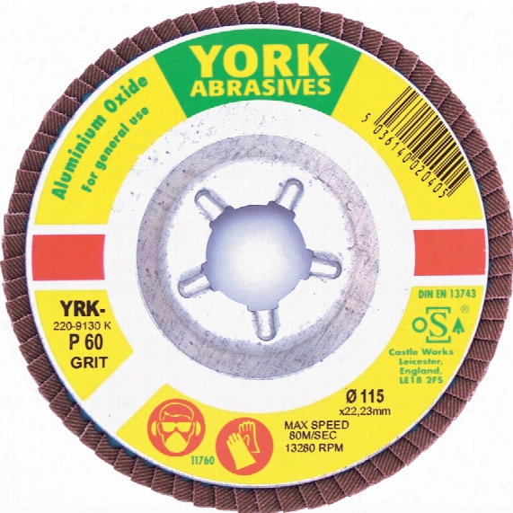 York 100x16mm Alum/back Al/ox Flap Disc P60