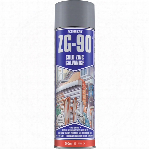 Action Can Zg90 High Zinc Content Anti-rust Paint Yellow 500ml Aerosol