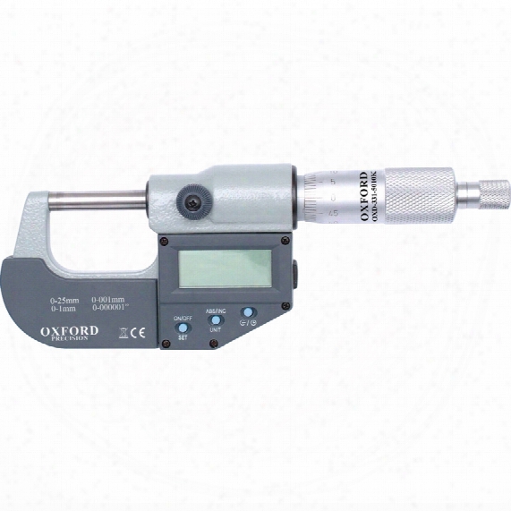 Oxford Electronic Digital Outside Micrometer 0-25mm/0-1