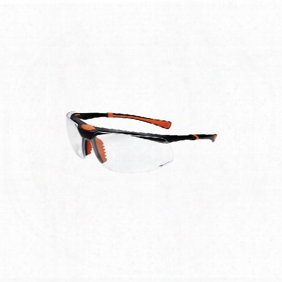 Univet 5x3 Clear Lens Blk/orange Frame Safety Glasses