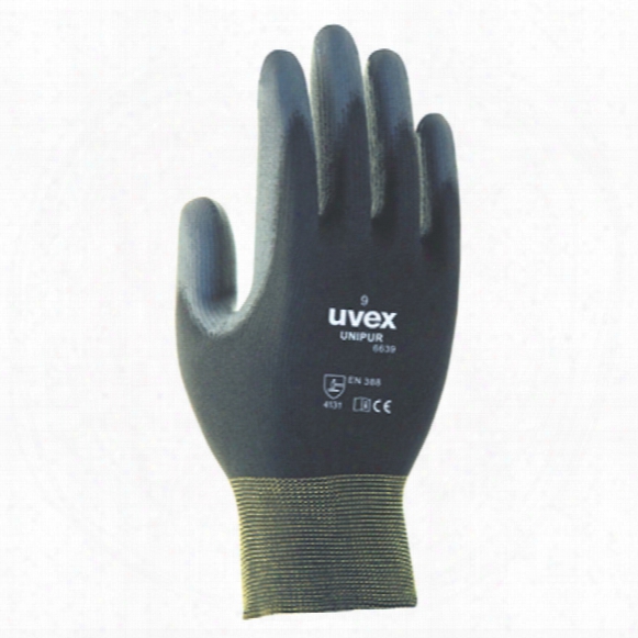 Uvex 6639 Unipur Palm-side Coated Black Gloves - Size 9