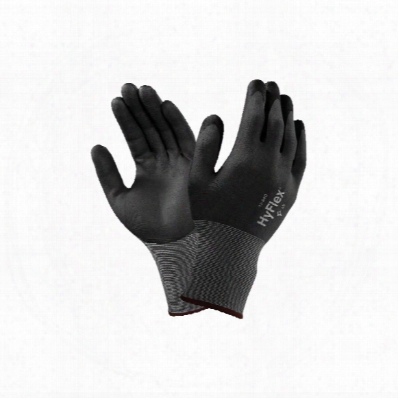 Ansell 11-840 Hyflex Fortix Palm-side Coated Black/grey Gloves - Size 8