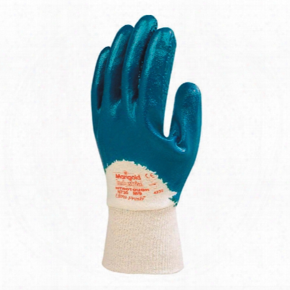 Marigold N730 Nitrotough 3/4 Coated Blue Gloves - Size 10