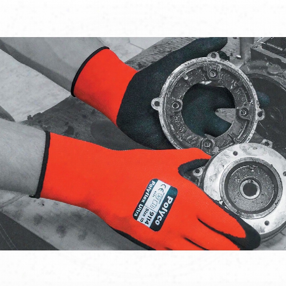 Polyco 9113 Polyflex Ultra Palm-side Coated Red/black Gloves - Size 9