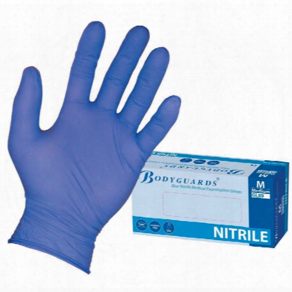 Polyco Gl8993 Bodyguards Blue Nitrile Disposable Gloves - Size L