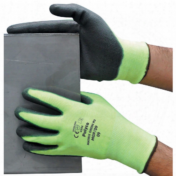 Polyco Mgp/09 Matrix Green Pu Cut Resist Gloves Size 9