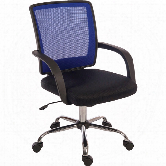 Teknik High Backed Mesh Chair Blue/black Chrome Base