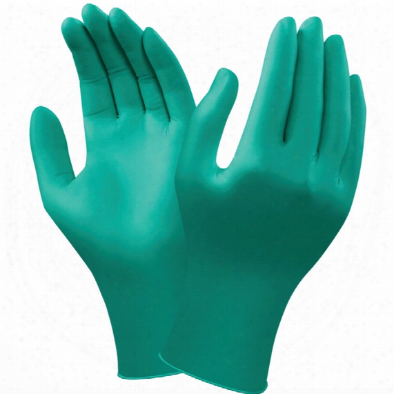 Ansell 92-500 Touch N Tuff Green Nitrile Disposable Gloves - Size 7-1/2 - 8