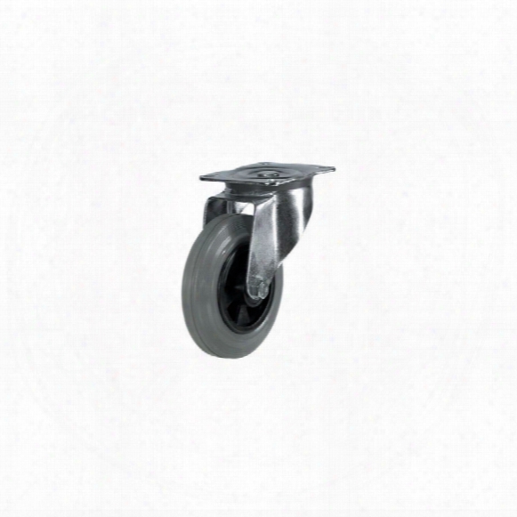 Atlas Workholders Swivel Bolt Hole 100mm Grey Rubber Tyre