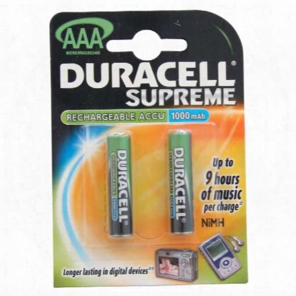 Duracell Mn2400 (aaa) Rechargeable Batteries Nimh (pk-2)