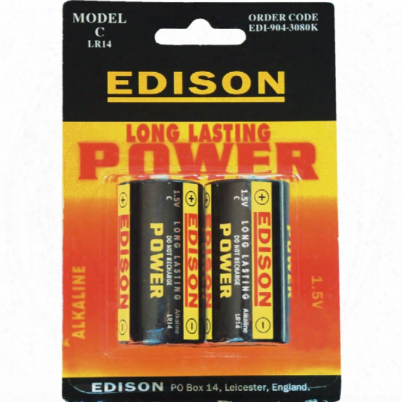 Edison C Alkaline Batteries (pack-2)