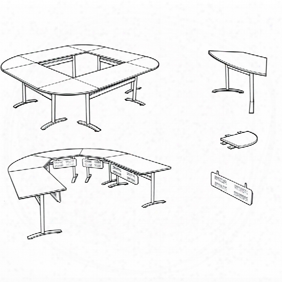 Acco Sasco Trapezoid Oak Conference Table With Panel