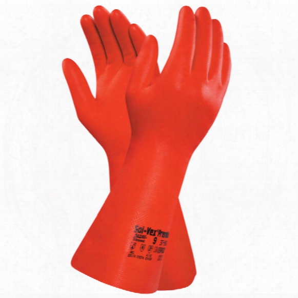 Ansell 37-900 Solvex Red Gloves Size 9