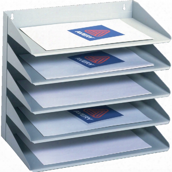 Avery Dennison Steel Letter Rack 5 Tier Grey