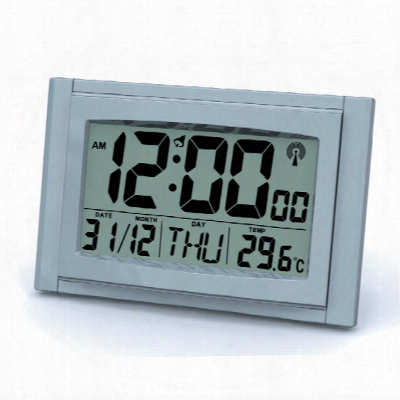 Quantum 2277 Lcd Silver Radio Controlled Clock